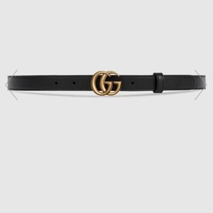 Gucci Leather Belt with Mini Double G Buckle